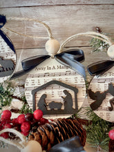 Nativity Scape with Hymn Ornaments