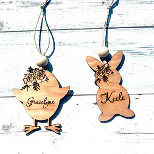 Minimalist Easter Basket Tag-Chick or Bunny